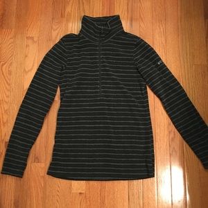 Black Striped Fleece Columbia Quarter Zip