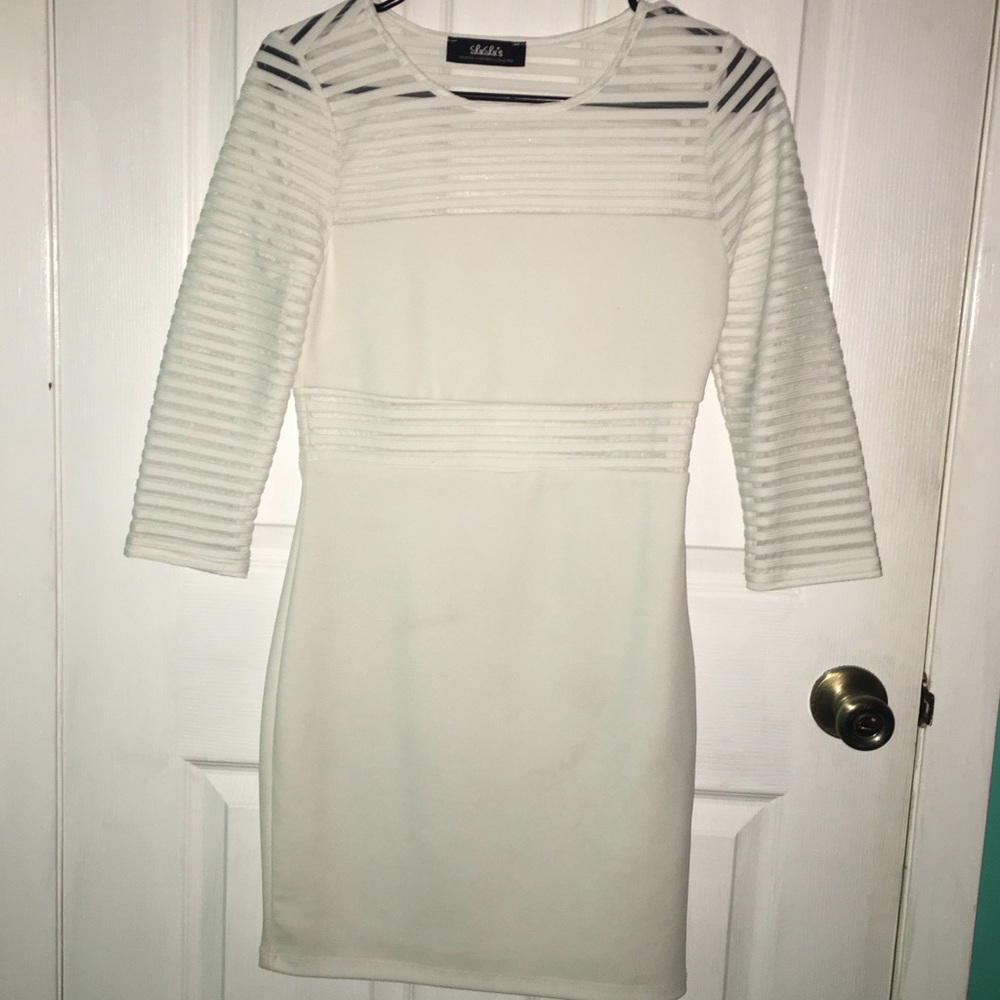 Tight, white dress for any formal occasion!