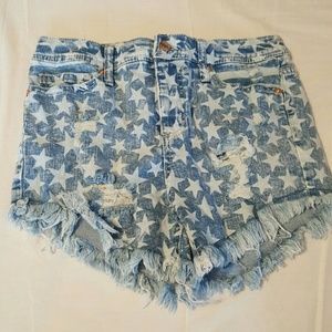 Star denim shorts