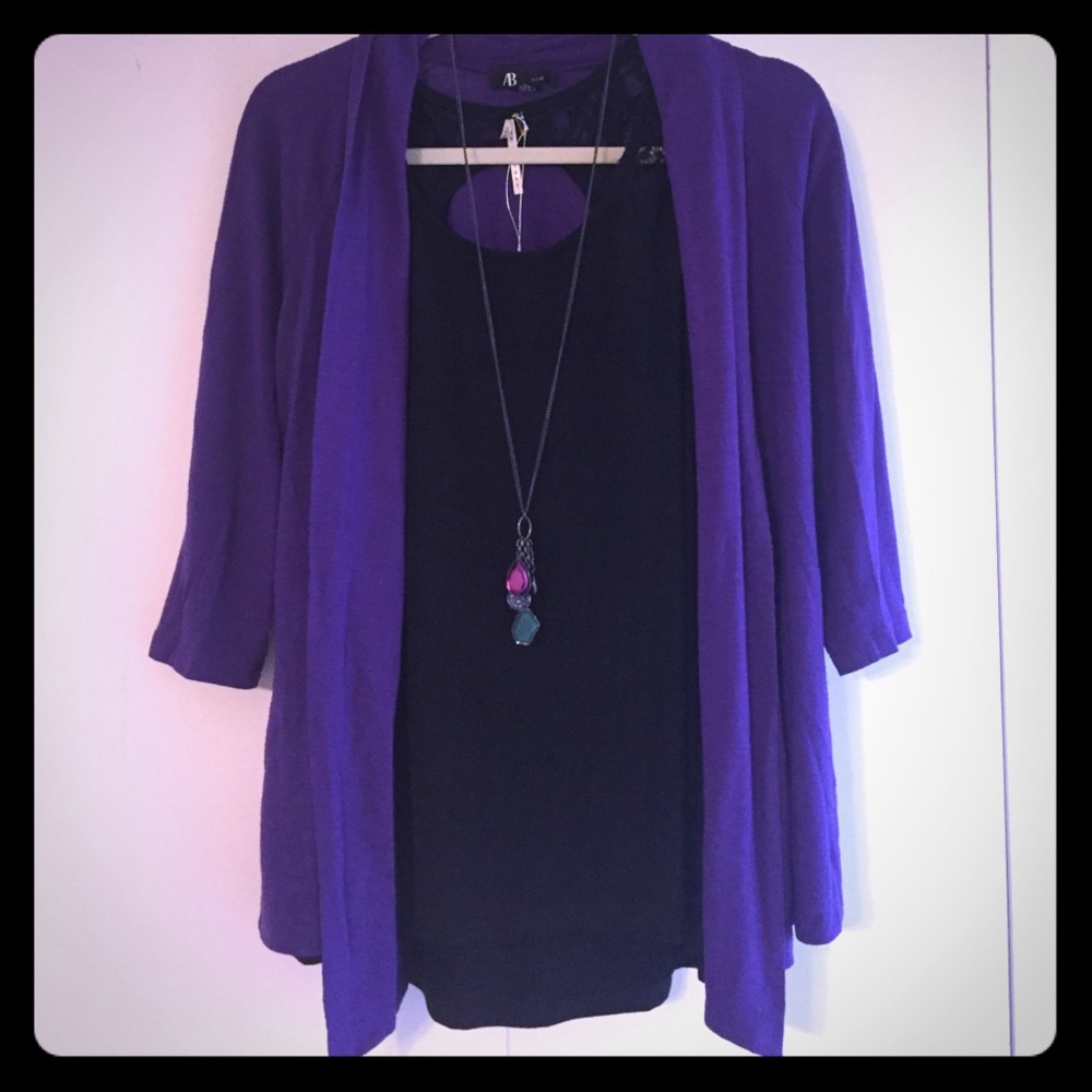 Purple Open Cardigan