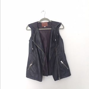 Vegan leather, charcoal grey vest