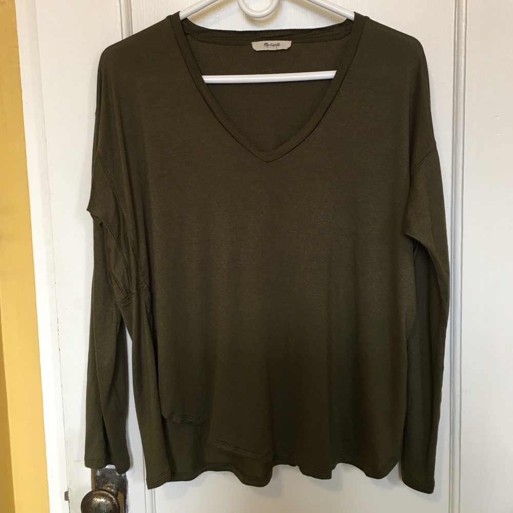 MADEWELL Olive Green Fun Detailed Top Sz M