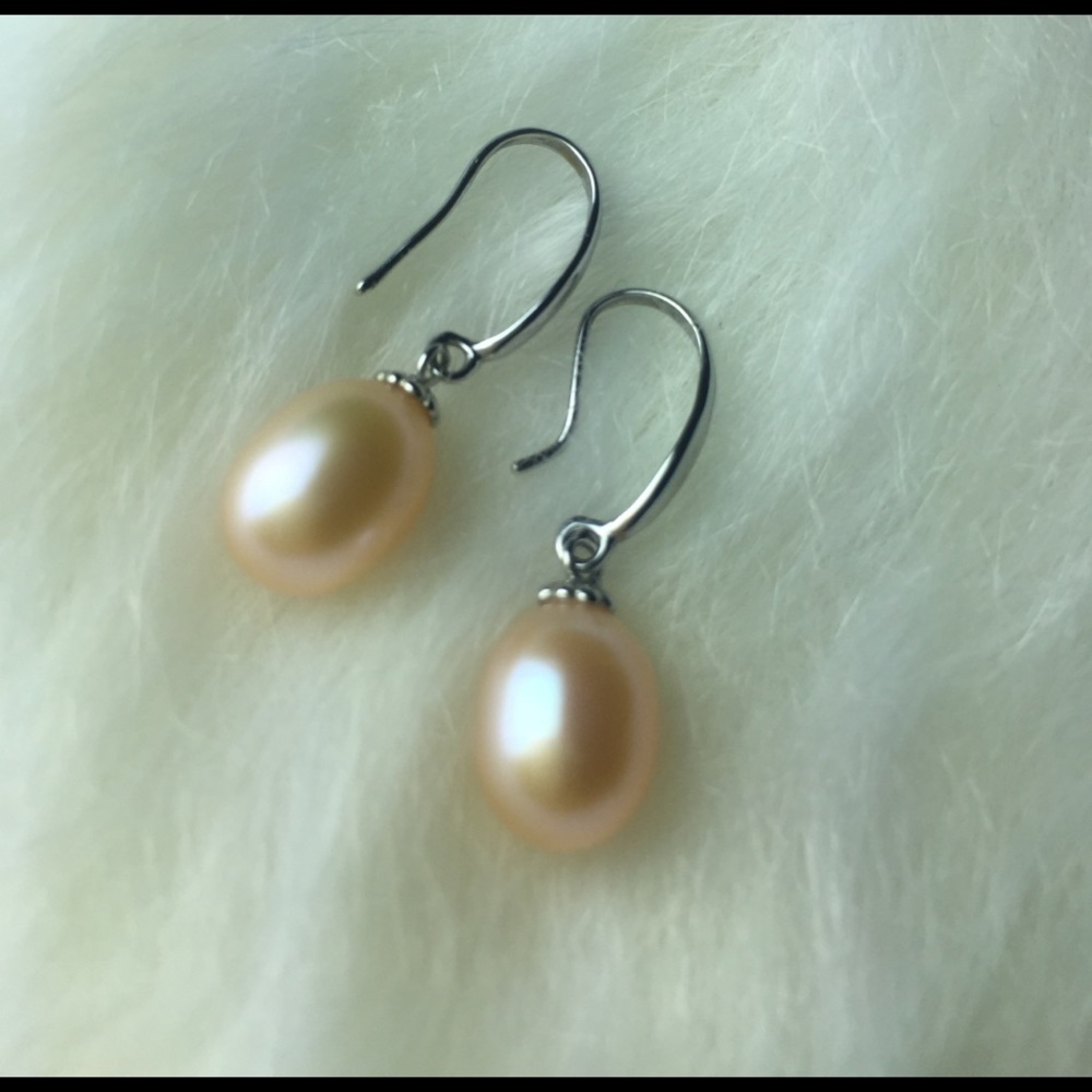 Authentic pearl earrings (sterling silver)