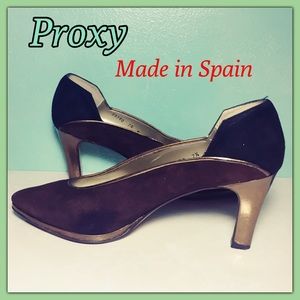 💄💄 Stunning Black, Brown Suede Proxy Heels 💄💄