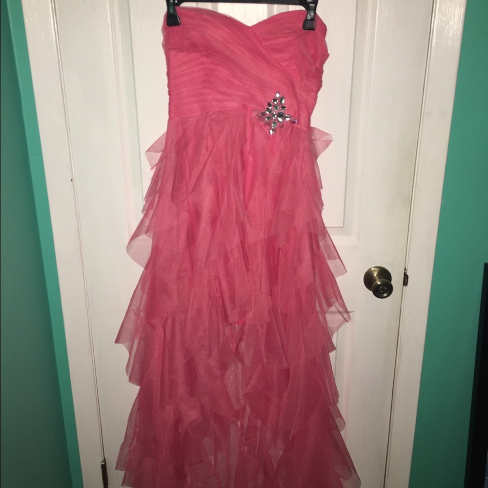 Pink high low formal dress!