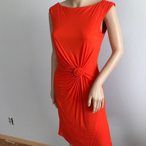 Tailer Made sleeveless Orange Dress Size small M - Picture 3 of 9