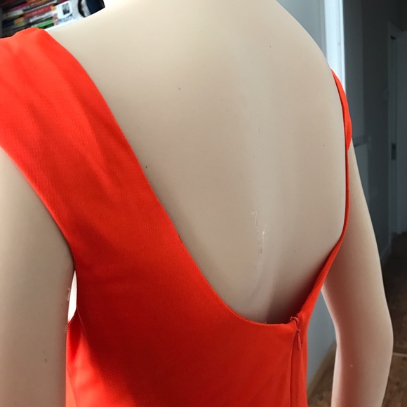 Tailer Made sleeveless Orange Dress Size small M - Picture 7 of 9