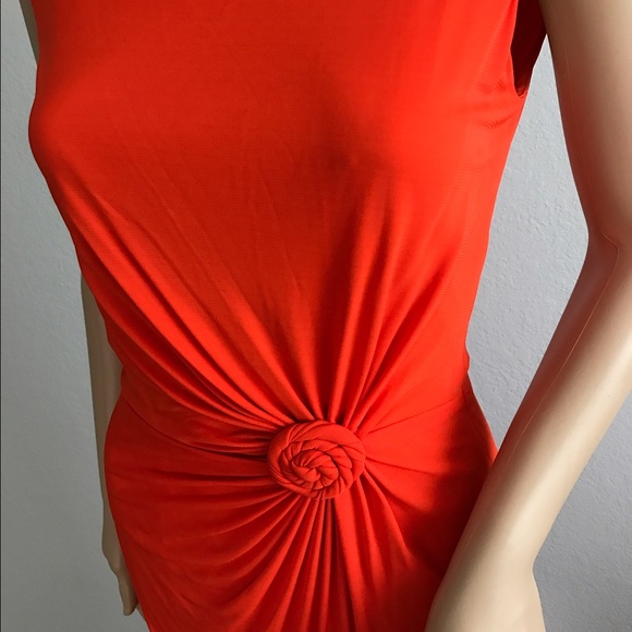 Tailer Made sleeveless Orange Dress Size small M - Picture 8 of 9