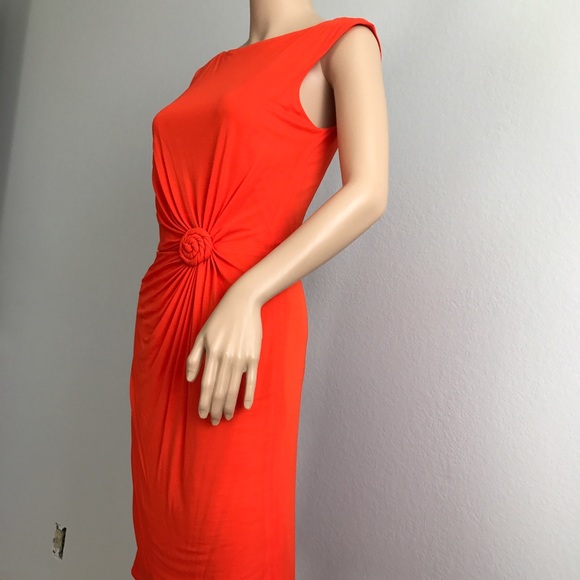 Tailer Made sleeveless Orange Dress Size small M - Picture 9 of 9