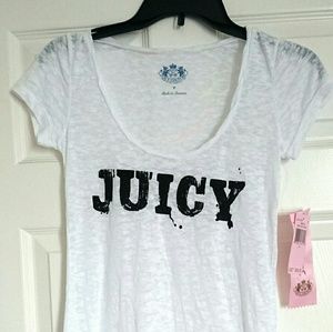 Juicy Couture logo white t-shirt top NWT