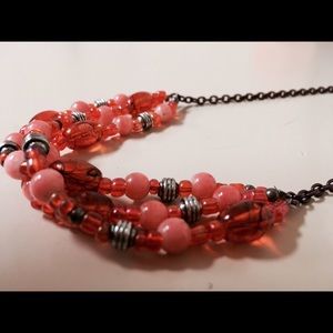 Handmade chic orange beaded necklace