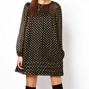 NWT - ASOS Smock Dress Lurex Spot