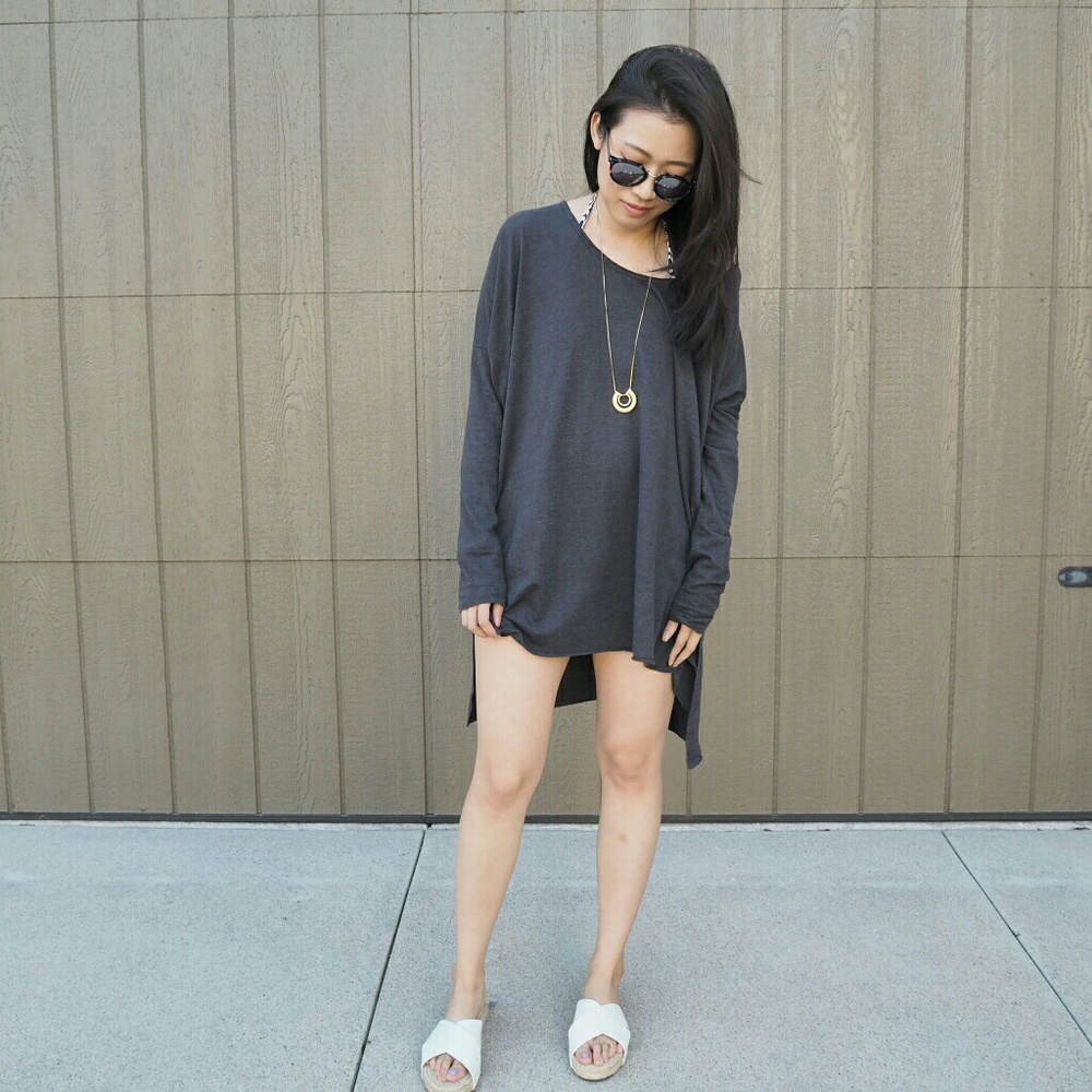 FP Beach Oversized Charcoal Grey Pullover