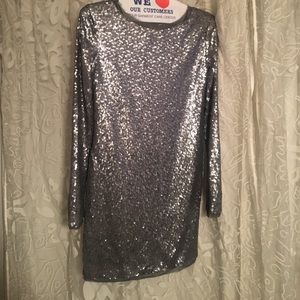 Rachel Zoe Sequined long sleeve mini dress