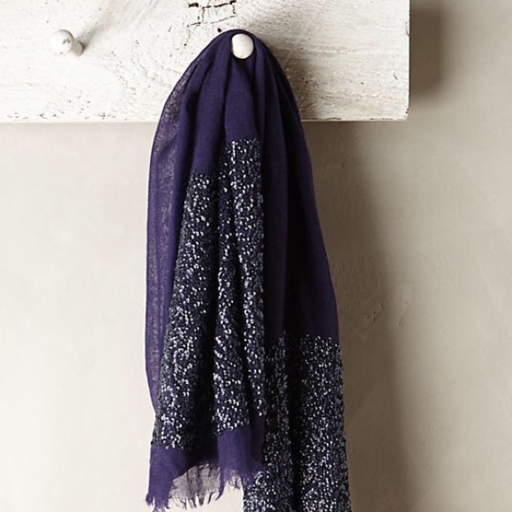 Anthropologie Glimmered Wool Silk Scarf - NWOT