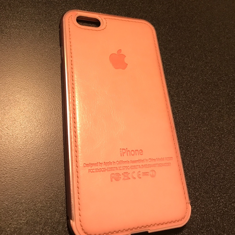 Pink Leather iPhone 6 Plus Case