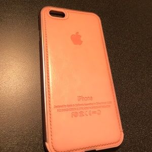 Pink Leather iPhone 6 Plus Case