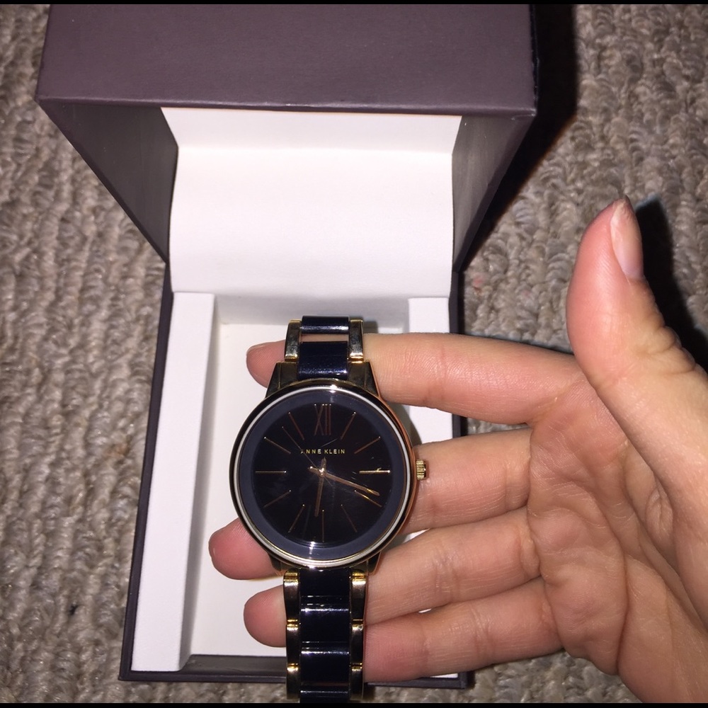 Anne Klein gold and black watch
