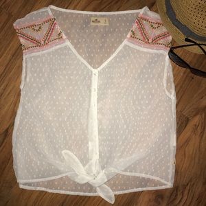 Hollister sheer Caribbean top