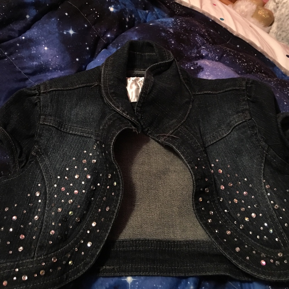 Denim bolero jacket.