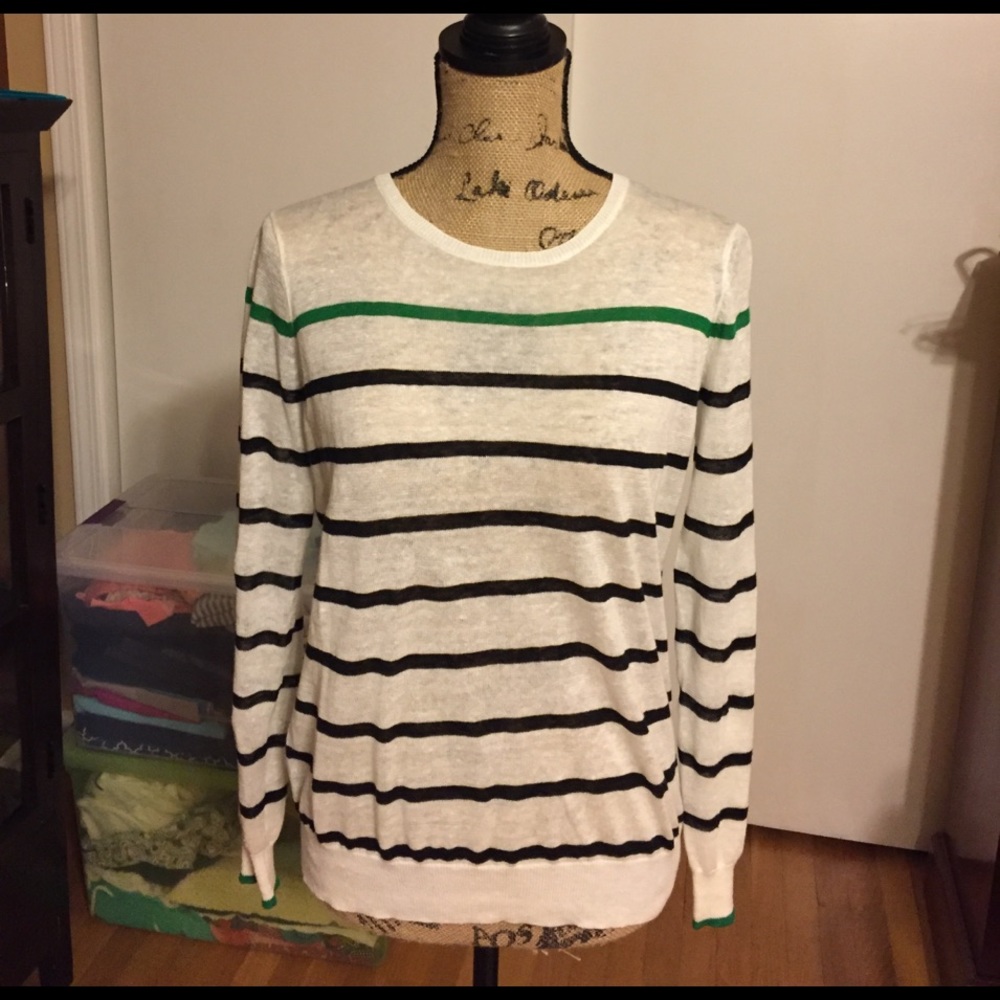 Joie sheer stripe crew neck