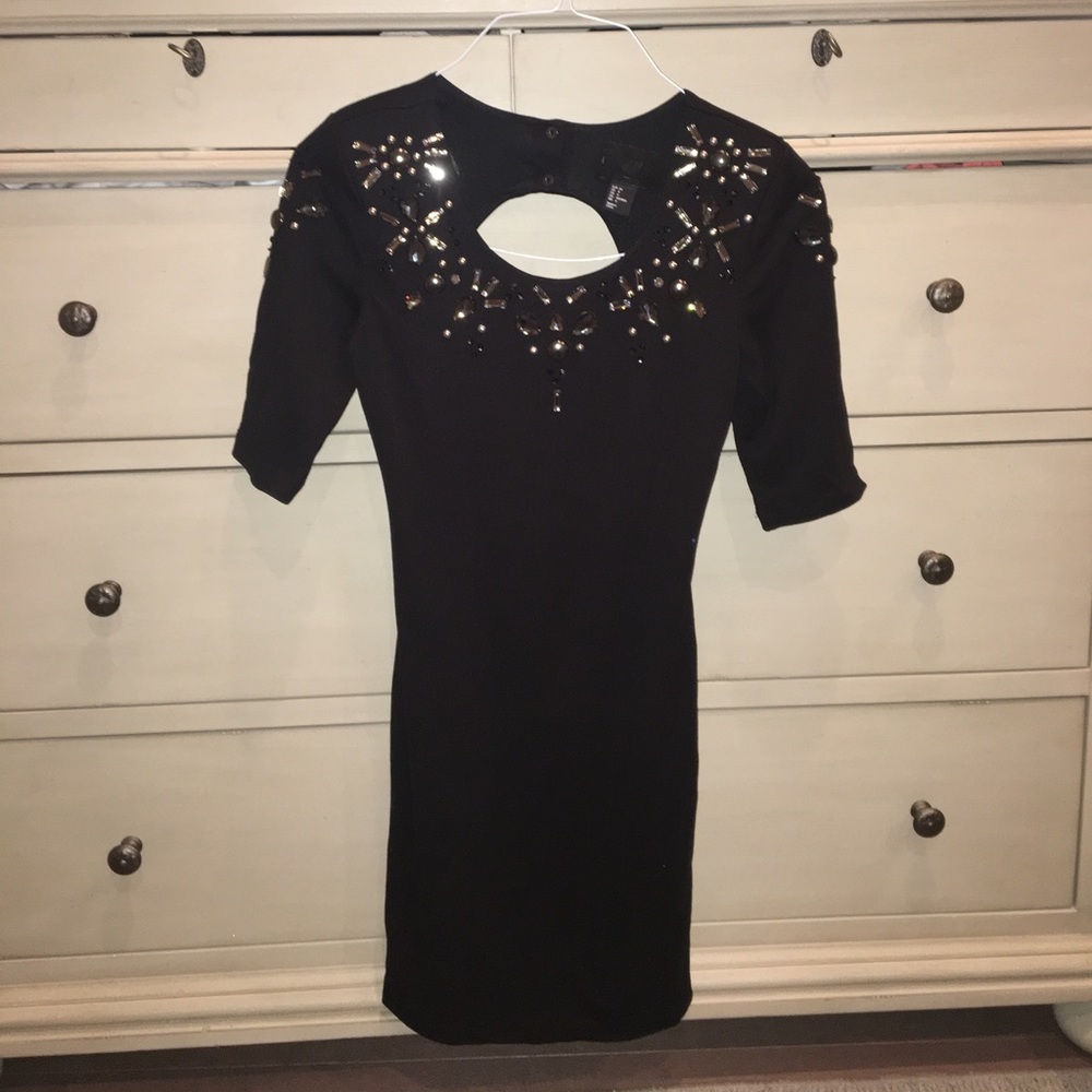 H&M black mini jewel dress Size 4 US