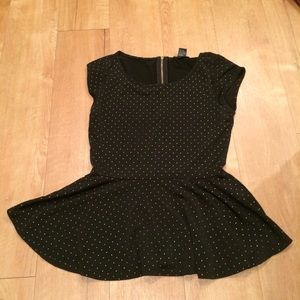 Studded black peplum top!