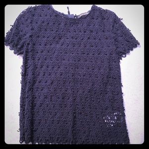 Banana Republic Blue Teardrop Lace Top