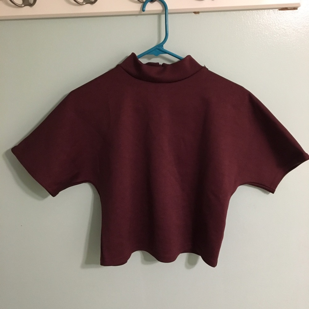 maroon turtleneck