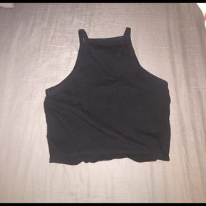 Black halter crop