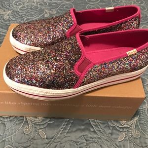 EUC kate Spade multicolor glitter keds