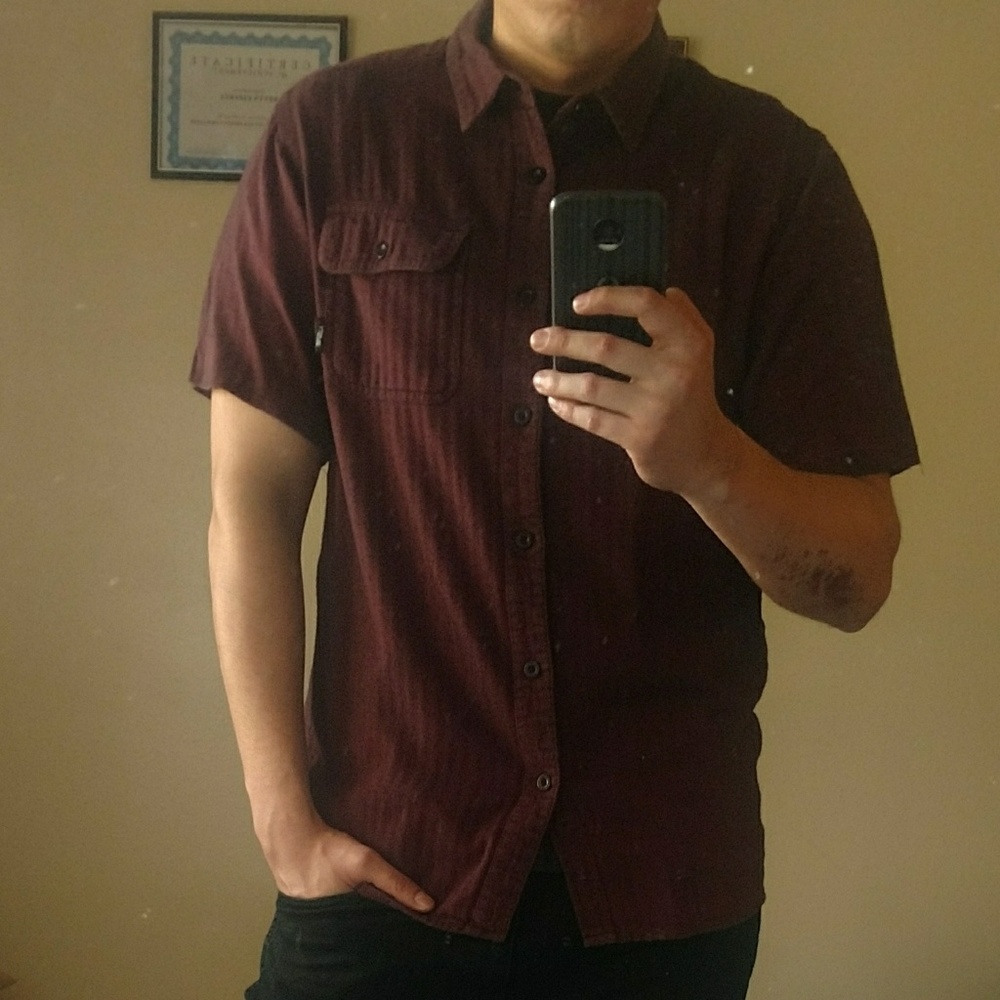 Rusty Burgundy Button Down Shirt