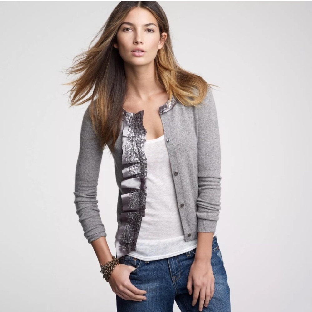 J. Crew Sequin Ribbon Cardigan