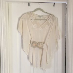 White blouse with belt