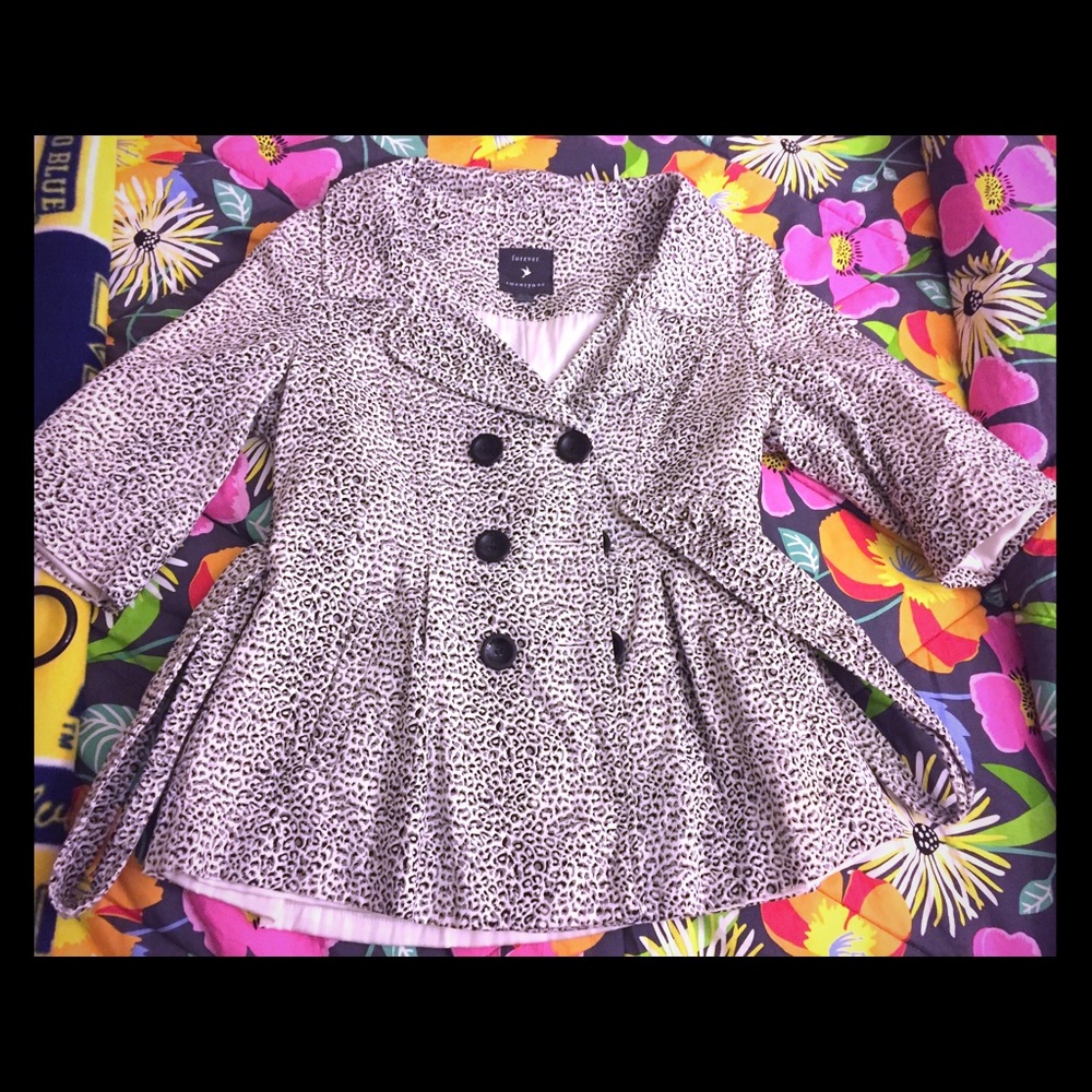 Forever 21 leopard suit jacket