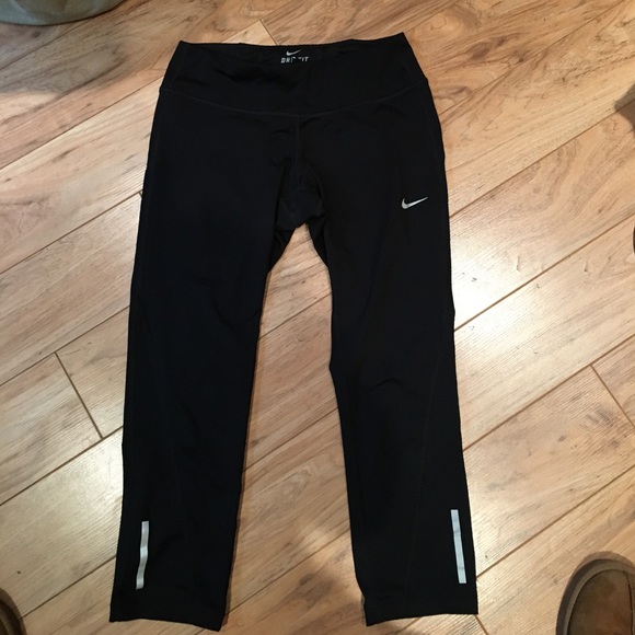 Nike Pants - Nike mid-crop dry fit with tie, size Small/black!