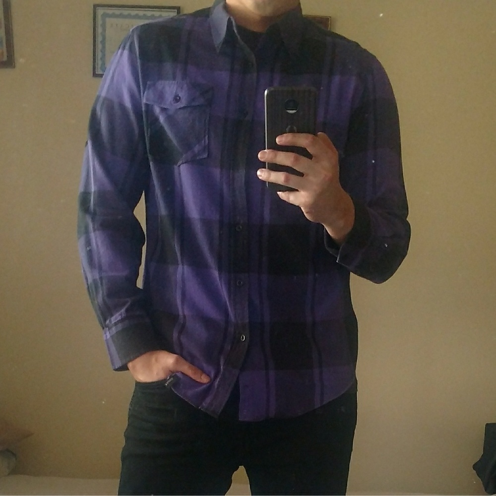 Straight Faded Purple Flannel