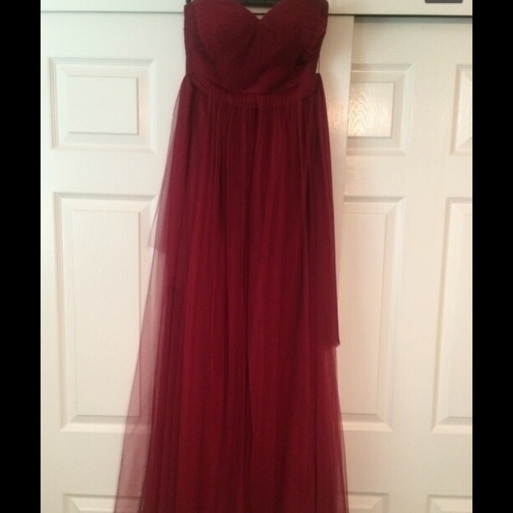 Long crimson Jenny Yoo dress