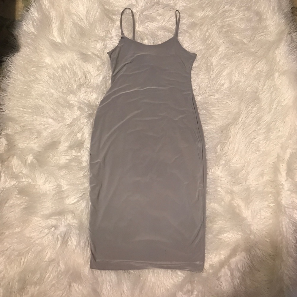 Stretchy grey form fitting dress