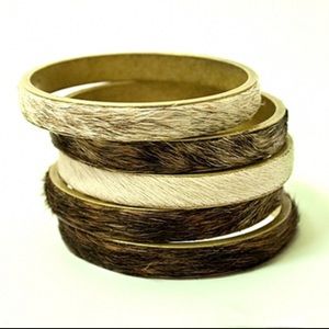 Hare + Hart Wide Calf Hair Bangle