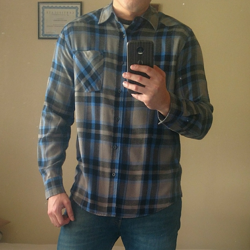 Blue Crown Gray & Blue Flannel