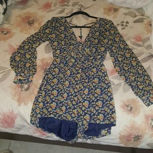 Navy floral romper