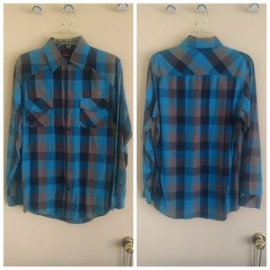 Burnside Plaid LS Button Down Shirt