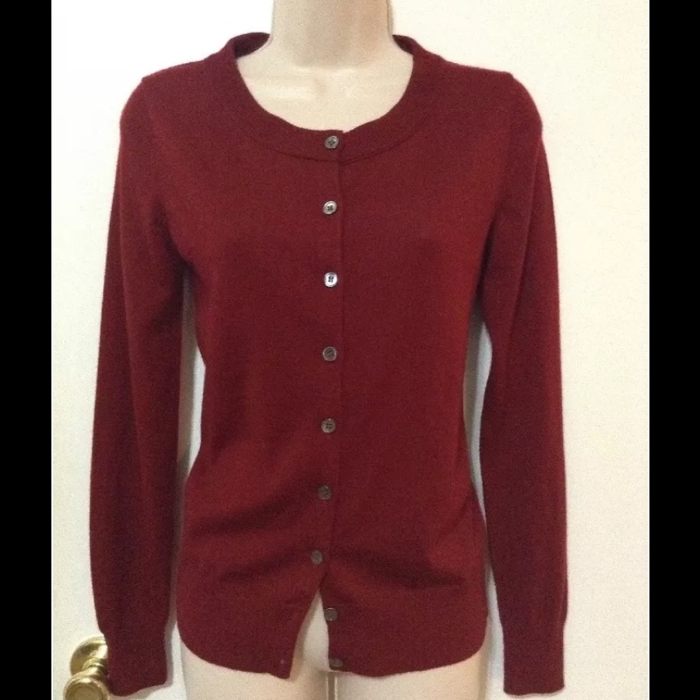 (SOLD) J Crew Cardigan, burgundy color, XS