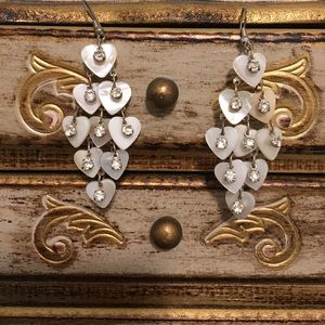 Pearl heart earrings