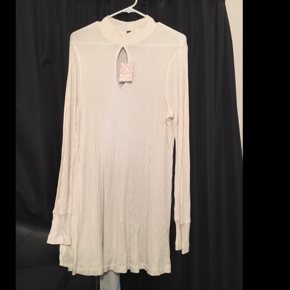 Free People High Neck Cream Dress - Picture 2 of 3