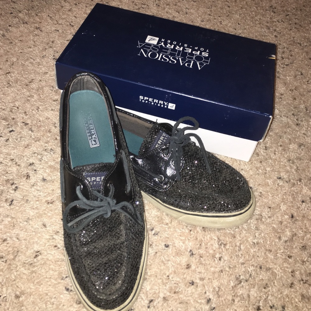 Black Glitter 100% authentic Sperry