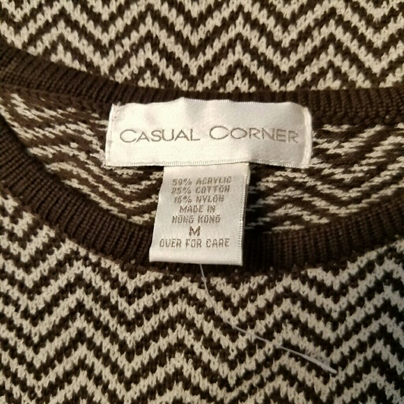 Casual Corner Knit Short Sleeve Top Chevron M - Picture 6 of 6