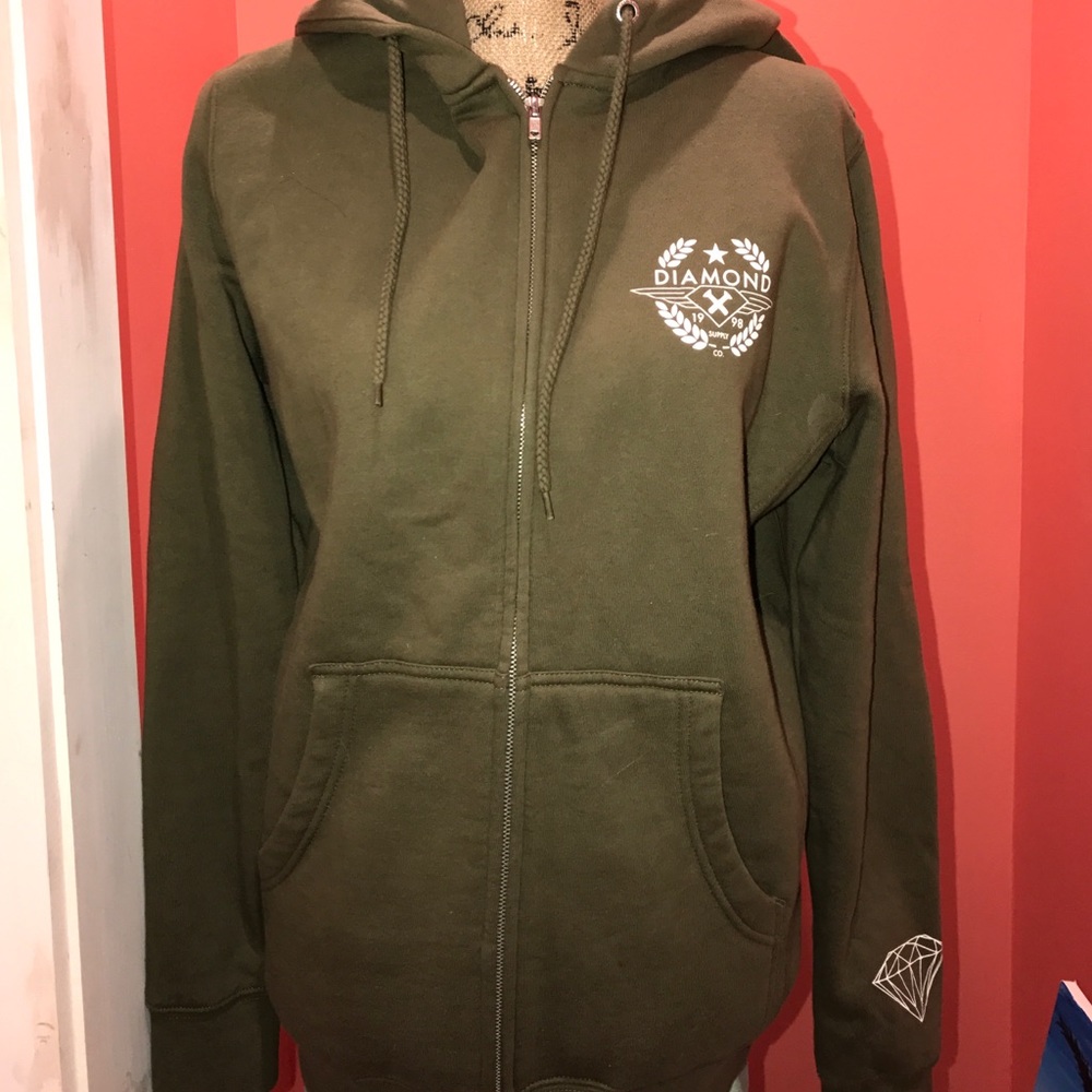 Men's Small Diamond Supply Zip up