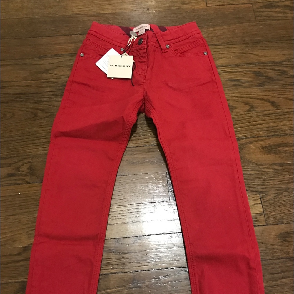 Burberry red jeans new with tag!